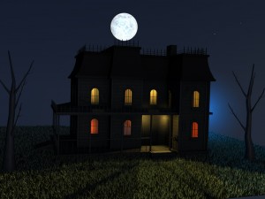 low poly haunted house 3D-Modell