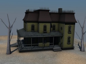 low poly haunted house 3D-Modell