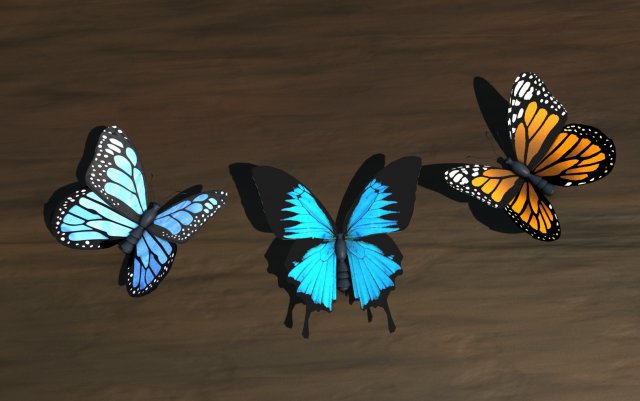 low poly butterfly Model 3D .c4d .max .obj .3ds .fbx .stl .blend 