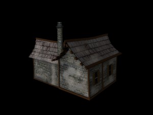 low poly blacksmith medieval building 3D-Modell