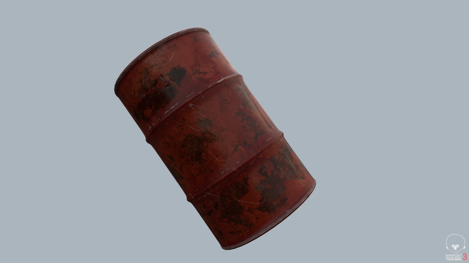 pbr metal barrel game ready 3D Model .c4d .max .obj .3ds .fbx .stl .blend 