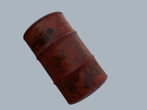 PBR металлическая бочка, игра готова 3D Модель