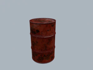 pbr metal barrel game ready 3D Model