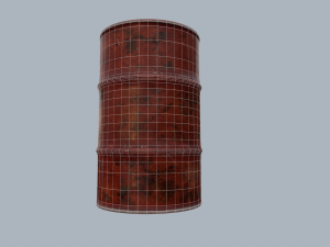 pbr metal barrel game ready Modelo 3D