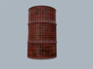 pbr metal barrel game ready 3D Model