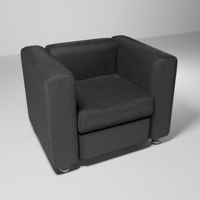 black leather chair 3D Model .c4d .max .obj .3ds .fbx .stl .blend