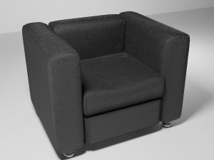 black leather chair 3D मॉडल