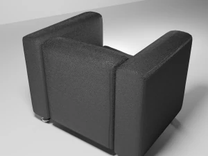 black leather chair 3D Model