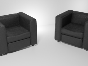 black leather chair 3D Model