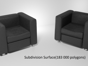 black leather chair 3D Model