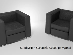 black leather chair 3D Model