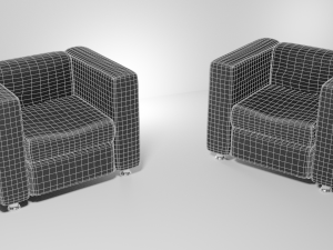 black leather chair 3D Model