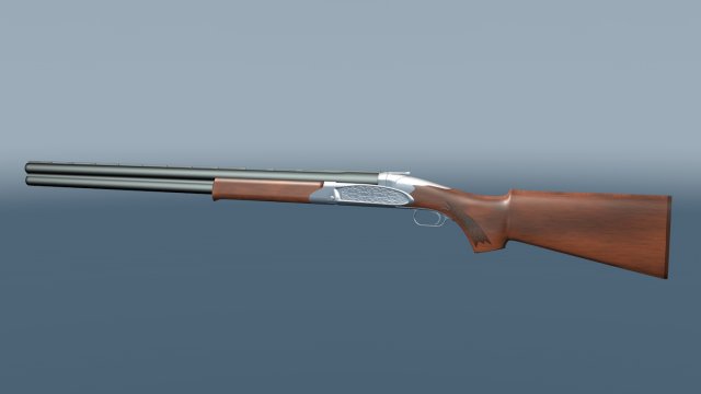 double-barreled shotgun 3D-Modell .c4d .max .obj .3ds .fbx .stl .blend 