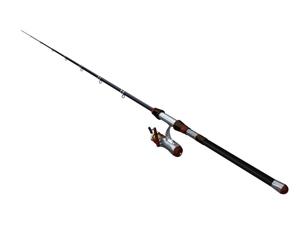 fishing rod 3D Model .c4d .max .obj .3ds .fbx .stl .blend 