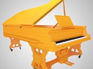 old grand piano Modèle 3D