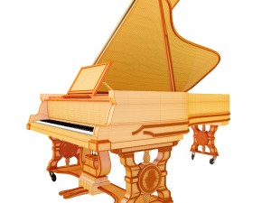 old grand piano Modelo 3D
