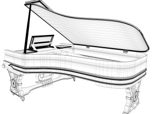 old grand piano Modelo 3D