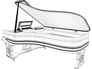 old grand piano 3D Model