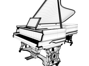 old grand piano Modelo 3D