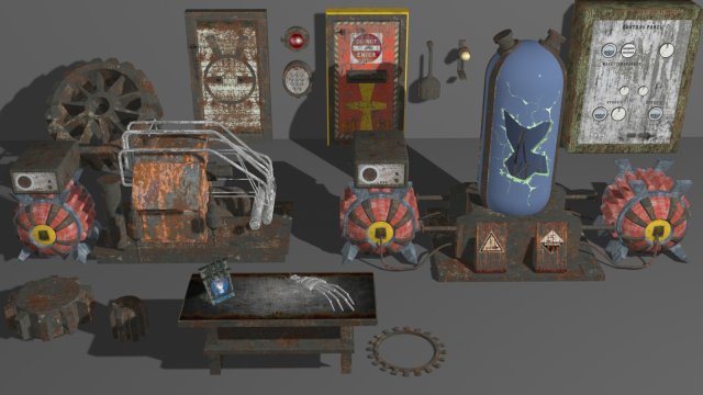 old machines - 18 models pack Modelo 3D .c4d .max .obj .3ds .fbx .stl .blend 