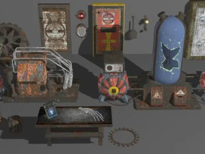 m&aacute;quinas antigas - pacote com 18 modelos Modelo 3D