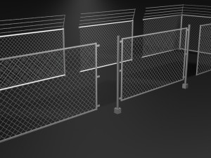 metal enclosure and fences for games 3D Model