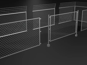 metal enclosure and fences for games 3D Model