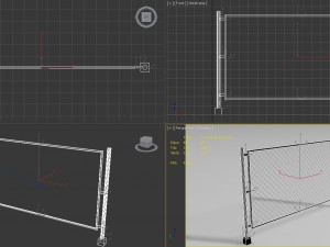 metal enclosure and fences for games 3D Model