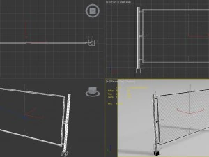metal enclosure and fences for games 3D Model