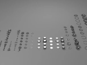 Zahnradmechanismus f&uuml;r Spiele 3D Modell