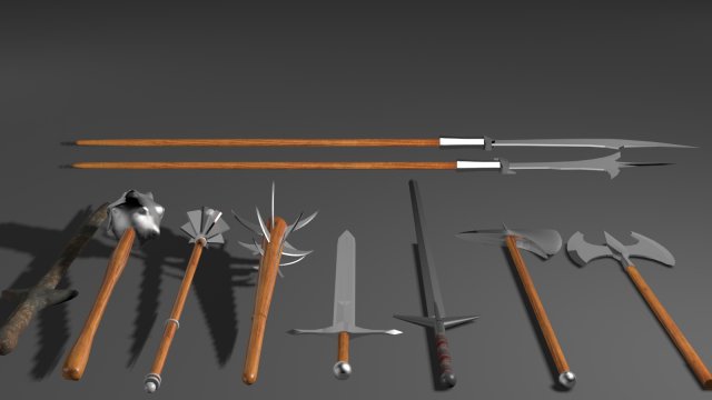melee 10 models for games 3D Model .c4d .max .obj .3ds .fbx .stl .blend 