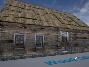 caba&ntilde;a de madera - modelo de juego para unrealengine Modelo 3D