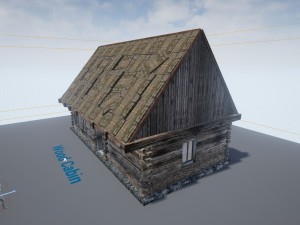wood cabin - game model for unrealengine Modèle 3D