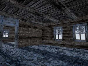 wood cabin - game model for unrealengine 3D Model