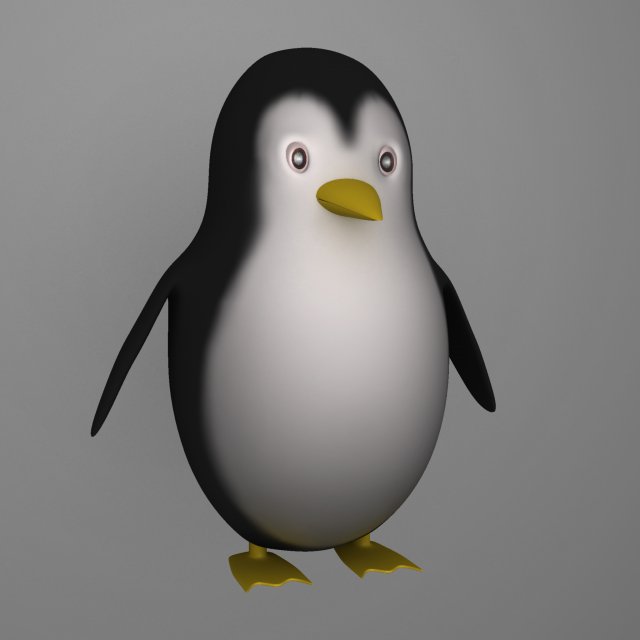 cute penguin 3D Model .c4d .max .obj .3ds .fbx .stl .blend 