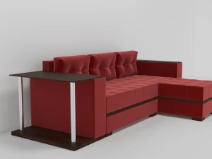 ソファ セルジオ レッドベルベット 3Dモデル