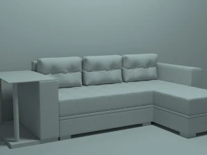 sofa serdjio red velvet 3D Model