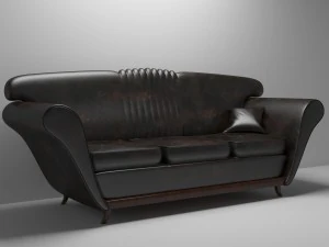 sof&aacute; de couro Modelo 3D