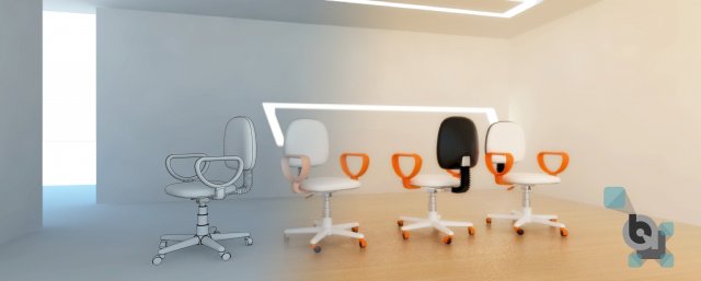 office chair 3D 모델 .c4d .max .obj .3ds .fbx .stl .blend 
