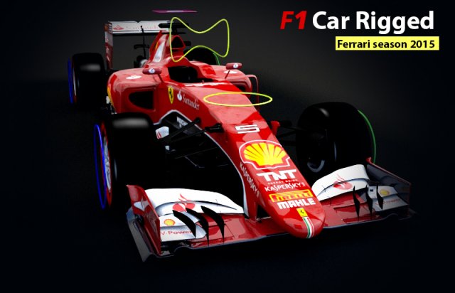 formula 1 car rigged Model 3D .c4d .max .obj .3ds .fbx .stl .blend 
