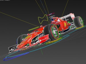formula 1 car rigged Model 3D