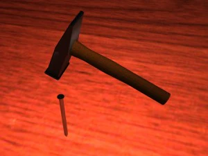 молоток и гвоздь 3D Модель