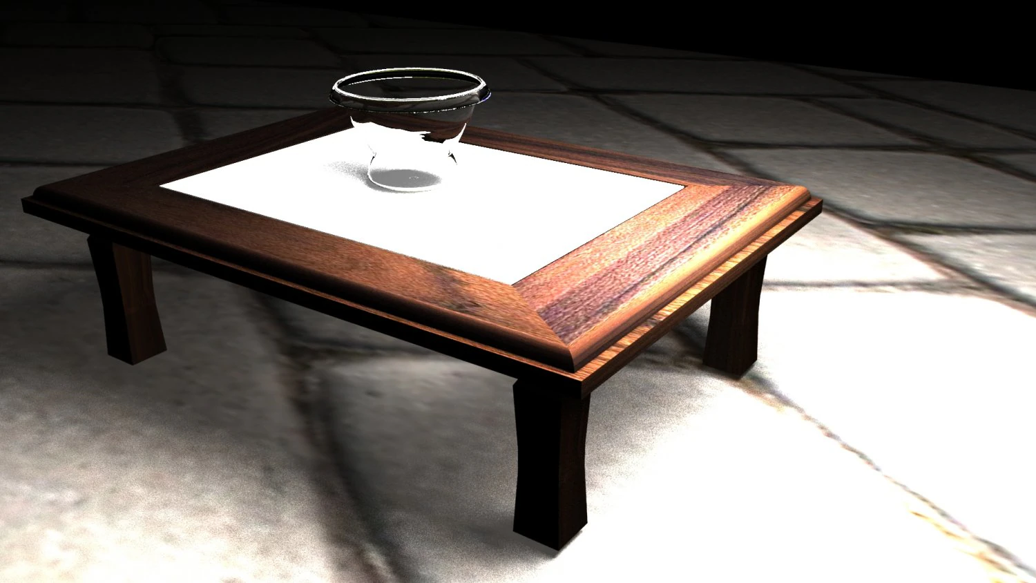 table and glass 3D Model .c4d .max .obj .3ds .fbx .stl .blend