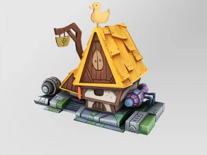 фантазійний мультфільм будинок 3D Модель