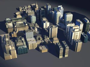 місто низькому поле 3D Модель