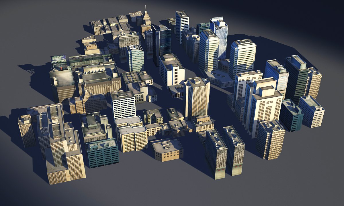 City Low Poly 3d Model In Cityscapes 3dexport