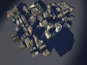city low poly Modello 3D