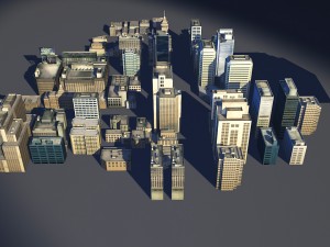 city low poly Modello 3D