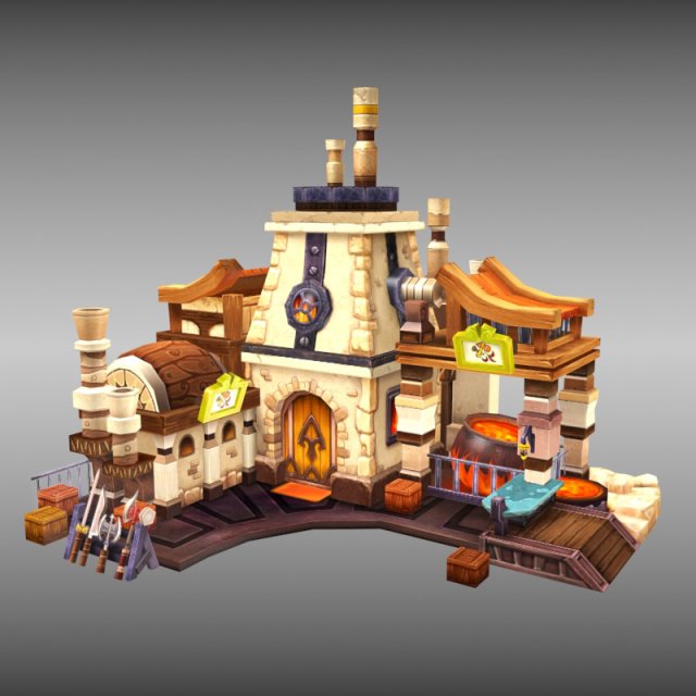 blacksmith toon Modelo 3D .c4d .max .obj .3ds .fbx .stl .blend 