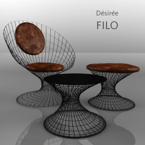 armchair desiree filo 3D Model .c4d .max .obj .3ds .fbx .stl .blend 